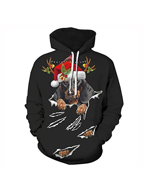 Grace's Secret Unisex 3D Ugly Christmas Sweatshirt Kangaroo Pocket Hoodies Pullover