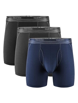 Men's Underwear Dual Pouch Sport Quick Dry Long Leg Boxer Briefs 3 Pack