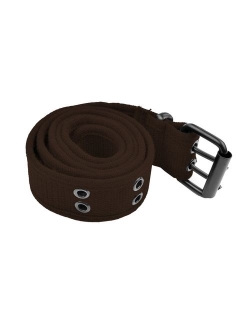 Double Hole Grommets Canvas Web Belts Men or Women Military Style 2 Prong Buckle by Belle Donne