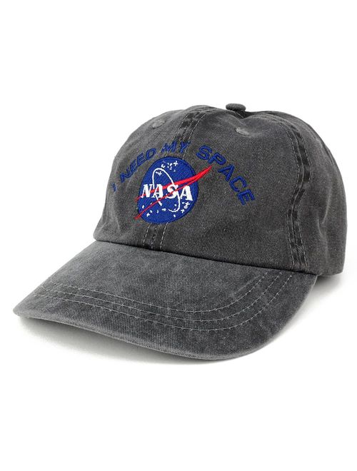 AC Racing NASA I Need My Space Embroidered Washed Cotton Cap