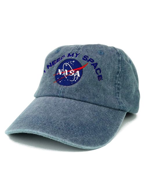 AC Racing NASA I Need My Space Embroidered Washed Cotton Cap