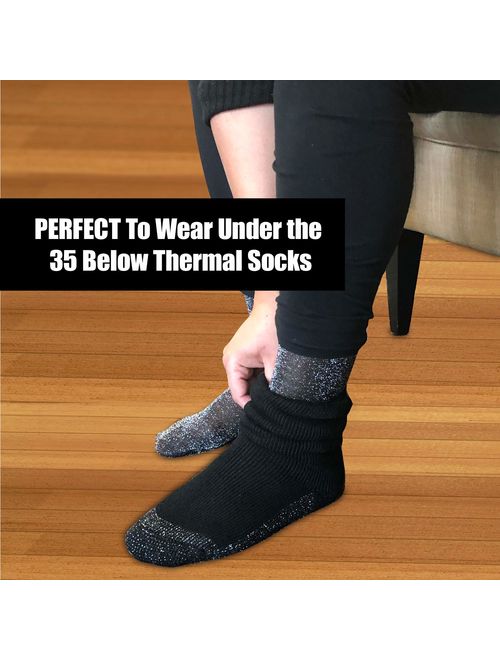 35 Below Ultimate Comfort, Supersoft Unique Socks Liner in Black