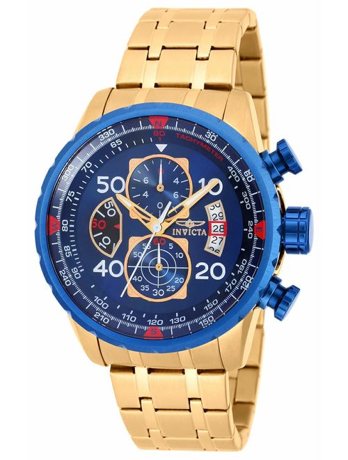 Invicta Men's 19173 Aviator Analog Display Japanese Quartz Gold Watch