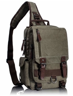 Leaper Retro Messenger Bag Canvas Shoulder Backpack Travel Rucksack Sling Bag