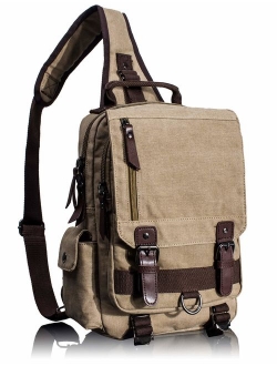 Leaper Retro Messenger Bag Canvas Shoulder Backpack Travel Rucksack Sling Bag