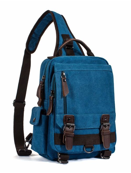 Leaper Retro Messenger Bag Canvas Shoulder Backpack Travel Rucksack Sling Bag