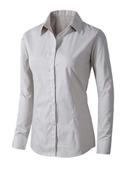 Women's Formal Work Wear White Simple Shirt