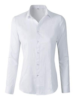 Women's Formal Work Wear White Simple Shirt