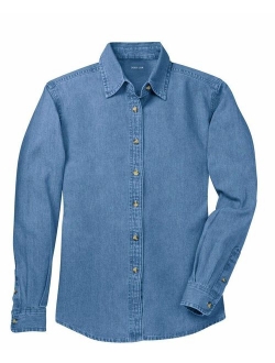 Ladies Long Sleeve Value Denim Shirts in Sizes XS-4XL