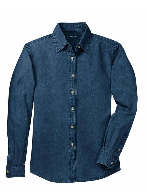 Ladies Long Sleeve Value Denim Shirts in Sizes XS-4XL