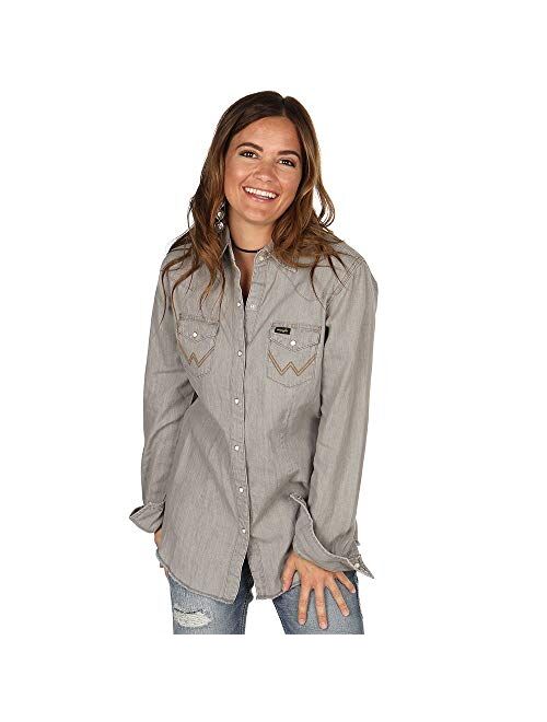 Wrangler Women's Long Sleeve Western Snap Work Shirt