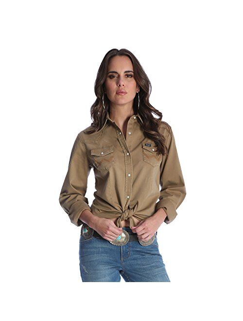 Wrangler Women's Long Sleeve Western Snap Work Shirt