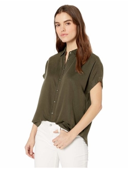 Amazon Brand - Daily Ritual Women's Tencel Relaxed-Fit Short-Sleeve Shirt