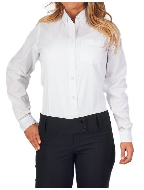 Womens Longer Tail Long Sleeve Oxford Shirt