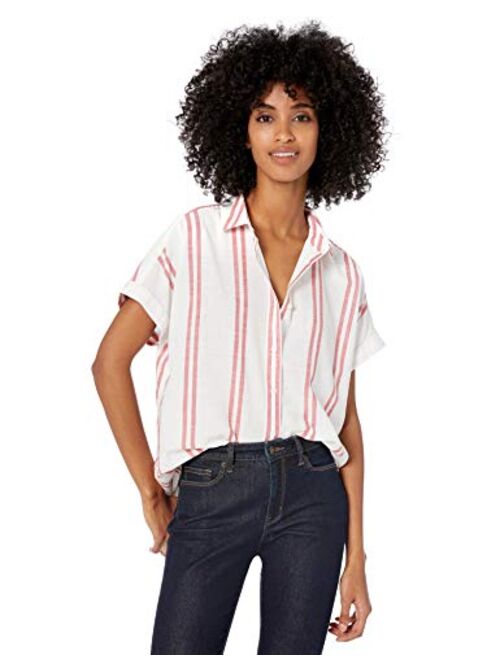 Amazon Brand - Goodthreads Women's Washed Cotton Short-Sleeve Shirt