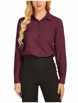 Zeagoo Women's Button Down Shirt Classic Fit Long Sleeve Dress Shirts for Women