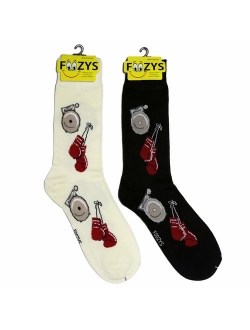 Foozys Men's Fun Crazy Cool Sports Themed Novelty Crew Socks | 2 Pairs Included in Two Colors