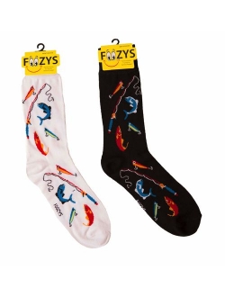 Foozys Men's Fun Crazy Cool Sports Themed Novelty Crew Socks | 2 Pairs Included in Two Colors