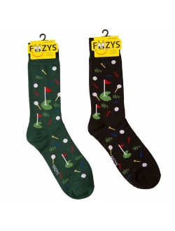 Foozys Men's Fun Crazy Cool Sports Themed Novelty Crew Socks | 2 Pairs Included in Two Colors