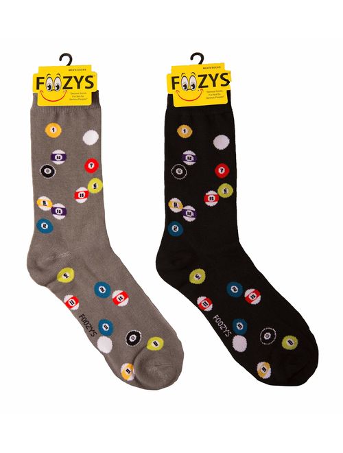 Foozys Men's Fun Crazy Cool Sports Themed Novelty Crew Socks | 2 Pairs Included in Two Colors