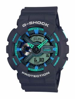 Men's XL Series G-Shock Quartz 200M WR Shock Resistant Resin Color: Matte Grey (Model GA-110TS-8A2CR)