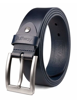 Buffway Mens Belt Heavy Duty Italian Leather Causal Dress Belts for Men with Classic Buckle