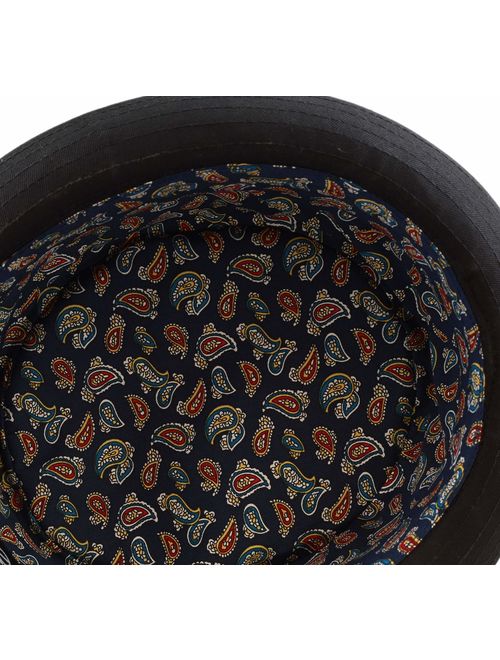 The Hat Depot 1400f2091 100% Cotton Paisley Lining Premium Quality Porkpie Hat