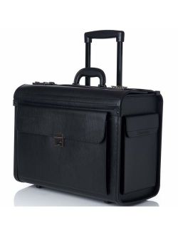 Rolling 17" Laptop Briefcase on Wheels Attache Lawyers Case Legal Size
