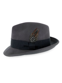Belfry Trilby Men/Women Snap Brim Vintage Style Dress Fedora Hat 100% Pure Wool Felt in Black, Grey, Navy, Brown and Pecan