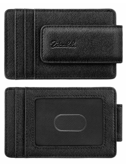 Money Clip Wallet For Men,Front Pocket Card Holder Slim Wallet With Strong Magnetic,RFID Blocking&Anti-magnetic