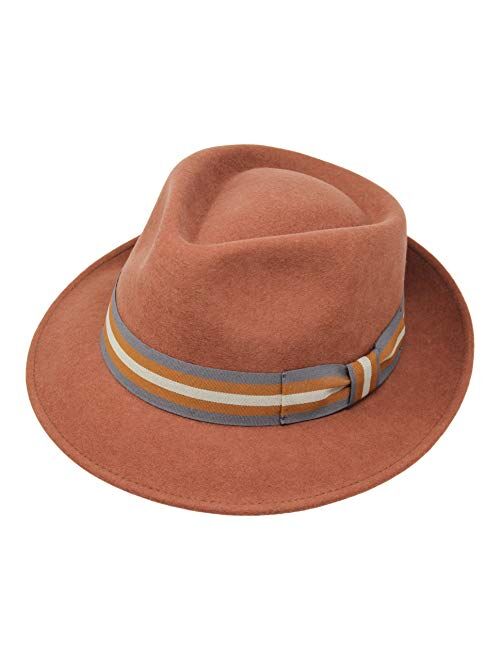 Premium Doyle - Teardrop Fedora Hat - 100% Wool Felt - Crushable for Travel - Water Resistant - Unisex