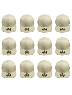 Gelante Plain Blank Flat Brim Adjustable Snapback Baseball Caps Wholesale LOT 12 Pack