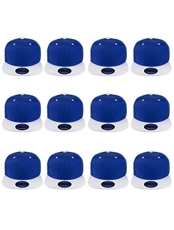 Gelante Plain Blank Flat Brim Adjustable Snapback Baseball Caps Wholesale LOT 12 Pack