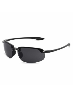 JULI Sports Sunglasses for Men Women Tr90 Rimless Frame Brand Designer for Running Fishing Baseball Driving 8001