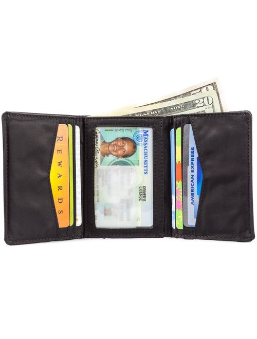 Big Skinny Men's Tri-Fold Slim Wallet, Holds Up to 25 Cards