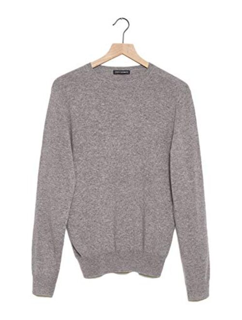 State Cashmere Men's Essential Crewneck Sweater 100% Pure Cashmere Classic Long Sleeve Pullover