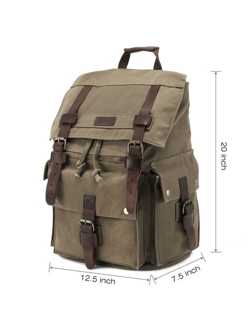 kattee men's canvas hiking travel backpack