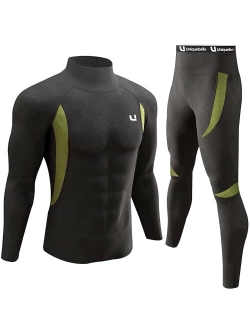 UNIQUEBELLA Men's Thermal Underwear Sets Top & Long Johns Fleece Sweat Quick Drying Thermo Base Layer