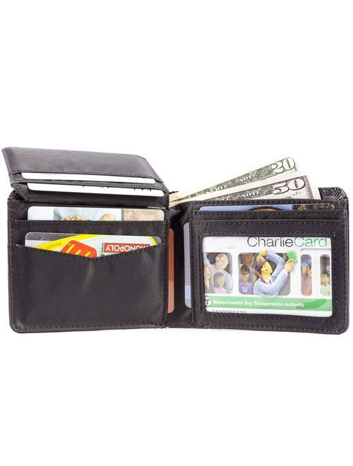 Big Skinny Men's L-Fold Passcase Leather Slim Wallet, Holds Up to 30 Cards