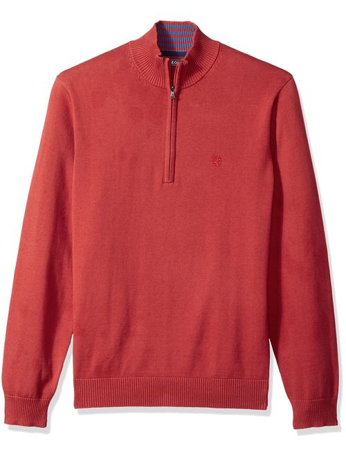 IZOD Men's Premium Essentials Quarter Zip Solid 12 Gauge Sweater