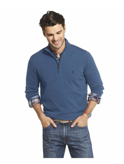 IZOD Men's Premium Essentials Quarter Zip Solid 12 Gauge Sweater