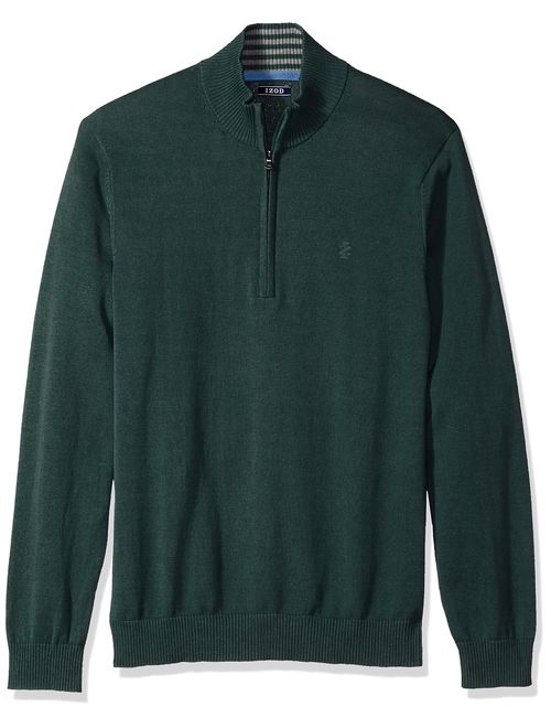 IZOD Men's Premium Essentials Quarter Zip Solid 12 Gauge Sweater