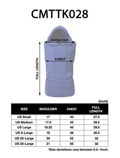 H2H Men's Casual Hoodie Tank Tops Sleeveless Shirts Gym Workout with Pockets