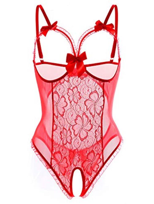 Lingerie for Women Sexy One-Piece Teddy Lingerie Bodysuit Lace Nightie