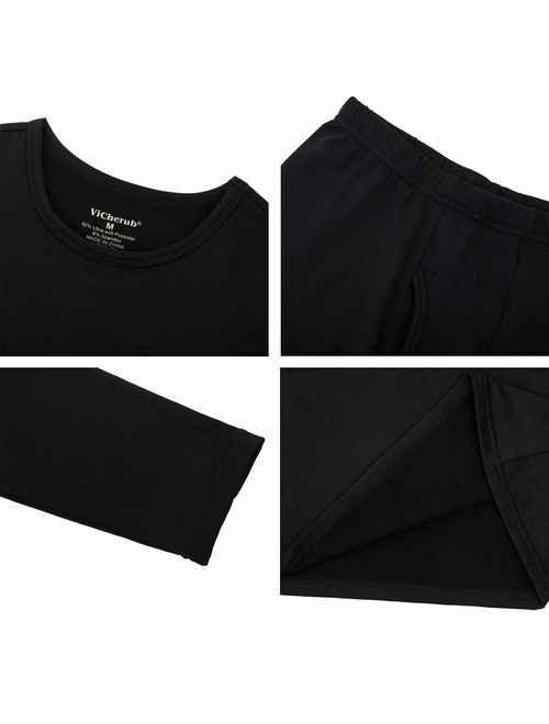 Thermal Underwear for Men, Long Johns Base Layer Fleece Lined Top Bottom