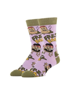 Oooh Yeah Men's Novelty Crew Socks, Funny Crazy Silly Casual Dress Cotton Socks