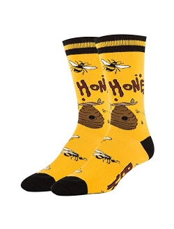 Oooh Yeah Men's Novelty Crew Socks, Funny Crazy Silly Casual Dress Cotton Socks