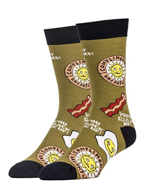 Oooh Yeah Men's Novelty Crew Socks, Funny Crazy Silly Casual Dress Cotton Socks