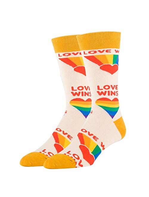 Oooh Yeah Men's Novelty Crew Socks, Funny Crazy Silly Casual Dress Cotton Socks