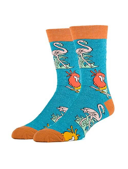 Oooh Yeah Men's Novelty Crew Socks, Funny Crazy Silly Casual Dress Cotton Socks